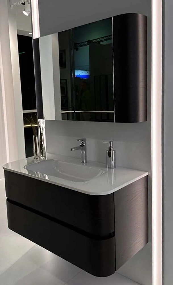 Тумба под раковину Armadi Art OVALE D 100 см 780-100-WN шпон WALNUT — Изображение 1