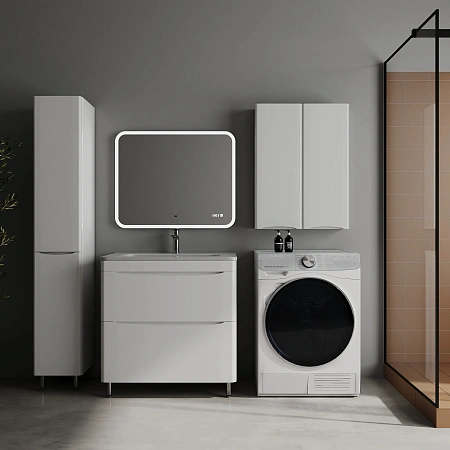 Тумба под раковину STYLELINE Бергамо мини 80 СС-00002512 напольная, люкс плюс антискрейтч белый глянец Тумба под раковину STYLELINE Бергамо мини 80 СС-00002512 напольная, люкс плюс антискрейтч белый глянец