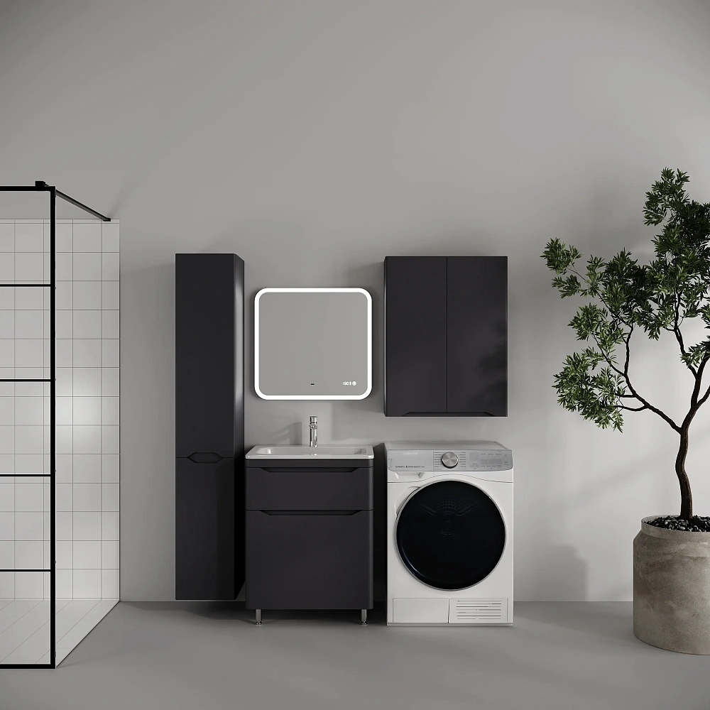 Тумба под раковину STYLELINE Марелла 60 СС-00002553 напольная, люкс плюс антискрейтч графит — Изображение 2