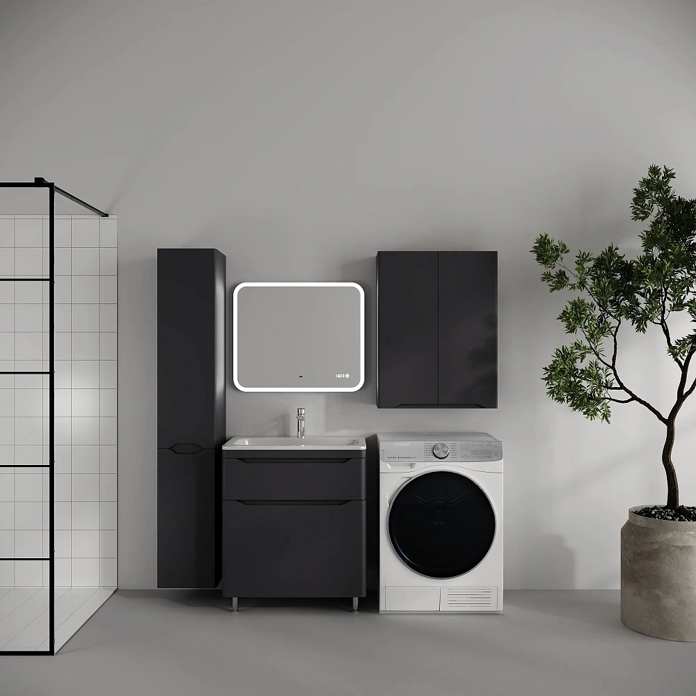 Тумба под раковину STYLELINE Марелла 70 СС-00002554 напольная, люкс плюс антискрейтч графит — Изображение 2