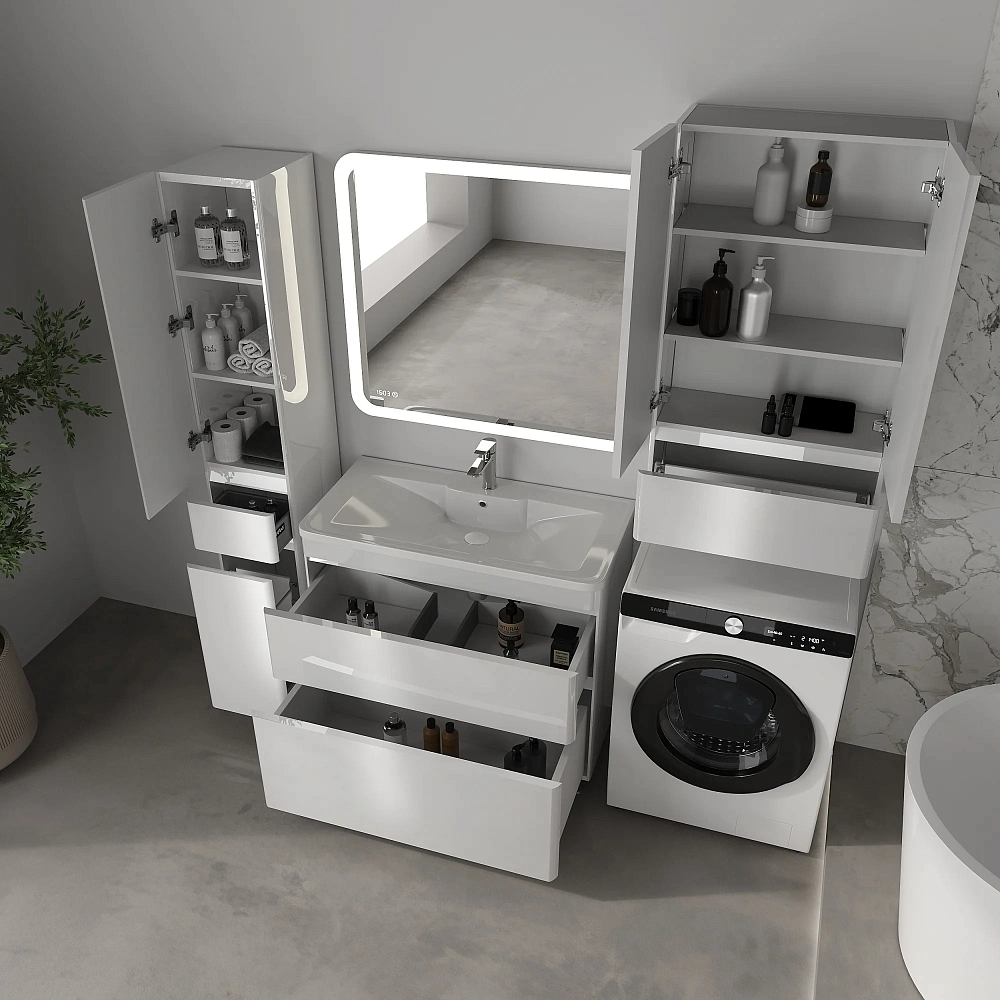 Шкаф STYLE LINE Атлантика 1000 СС-00002566 белый глянец — Изображение 2