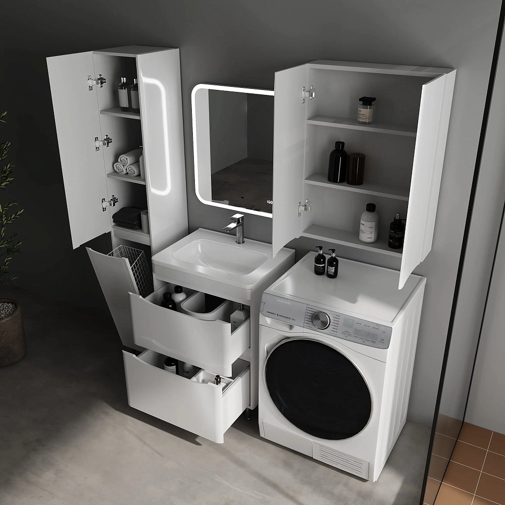 Шкаф STYLE LINE Бергамо мини 600 СС-00002508 люкс плюс антискрейтч белый глянец — Изображение 3