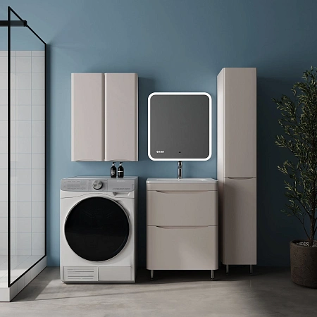 Шкаф-пенал STYLE LINE Бергамо СС-00002529 с корзиной, люкс плюс антискрейтч карамель Шкаф-пенал STYLE LINE Бергамо СС-00002529 с корзиной, люкс плюс антискрейтч карамель