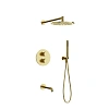 Душевая система Sancos Etna SC9041BG с термостатом и изливом, брашированное золото