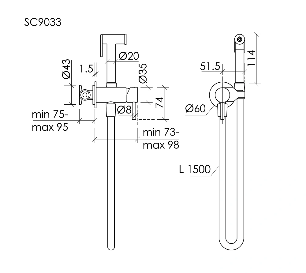Гигиенический душ Sancos Etna SC9033BB брашированная бронза — Изображение 6