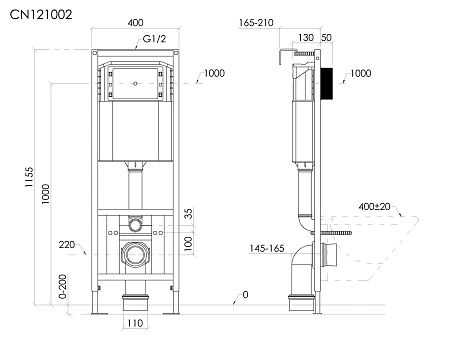 Инсталляция для унитаза Ceramica Nova CN121002 серый матовый Инсталляция для унитаза Ceramica Nova CN121002 серый матовый