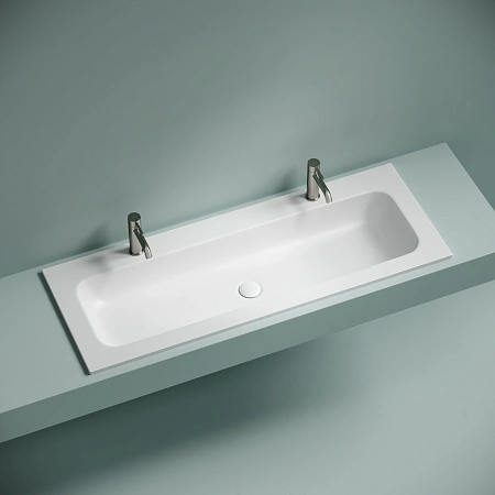 Раковина Ceramica Nova Grace CN7016MW с 2мя отверстиями под смеситель 1210x457x137 мм, белый матовый Раковина Ceramica Nova Grace CN7016MW с 2мя отверстиями под смеситель 1210x457x137 мм, белый матовый
