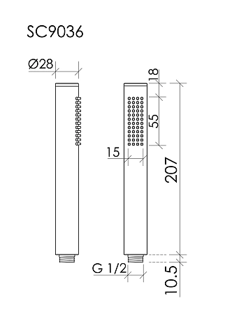Душевая лейка Sancos Stick SC9036BB брашированная бронза Душевая лейка Sancos Stick SC9036BB брашированная бронза
