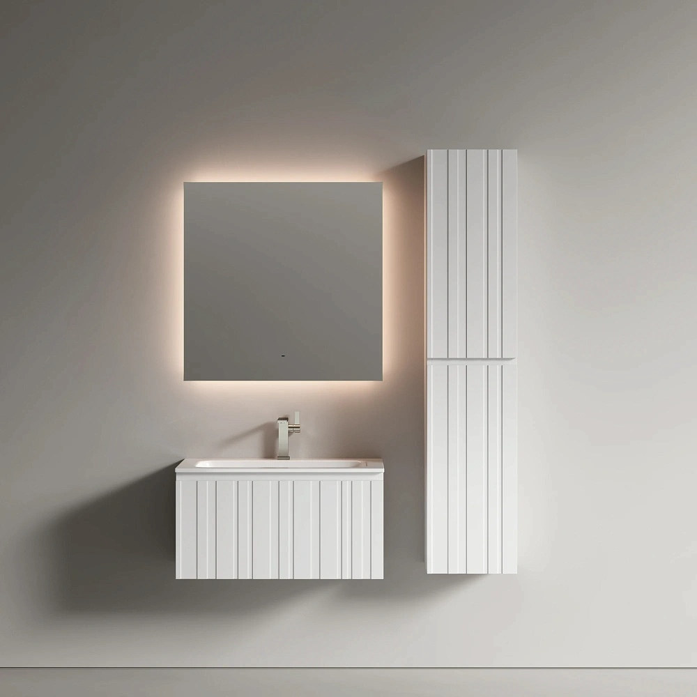 Тумба под раковину Sancos Lamel LM80W 80x45x40 белый матовый (bianco) — Изображение 2