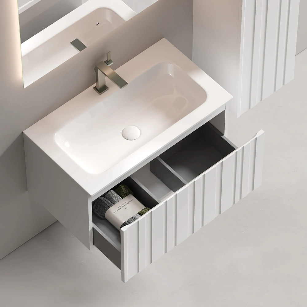 Тумба под раковину Sancos Lamel LM80W 80x45x40 белый матовый (bianco) — Изображение 5