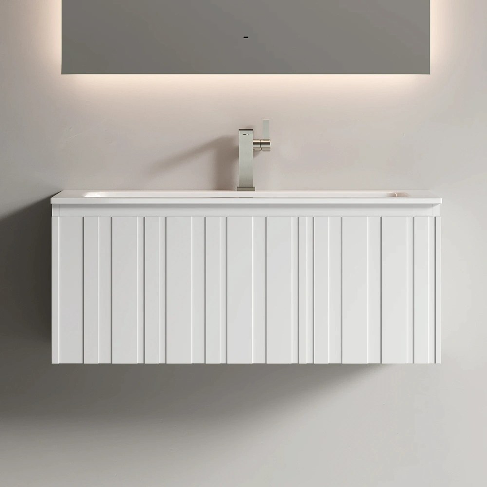 Тумба под раковину Sancos Lamel LM100W 100x45x40 белый матовый (bianco) — Изображение 4
