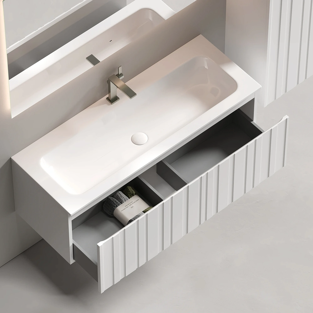Тумба под раковину Sancos Lamel LM120W 120x45x40 белый матовый (bianco) — Изображение 5