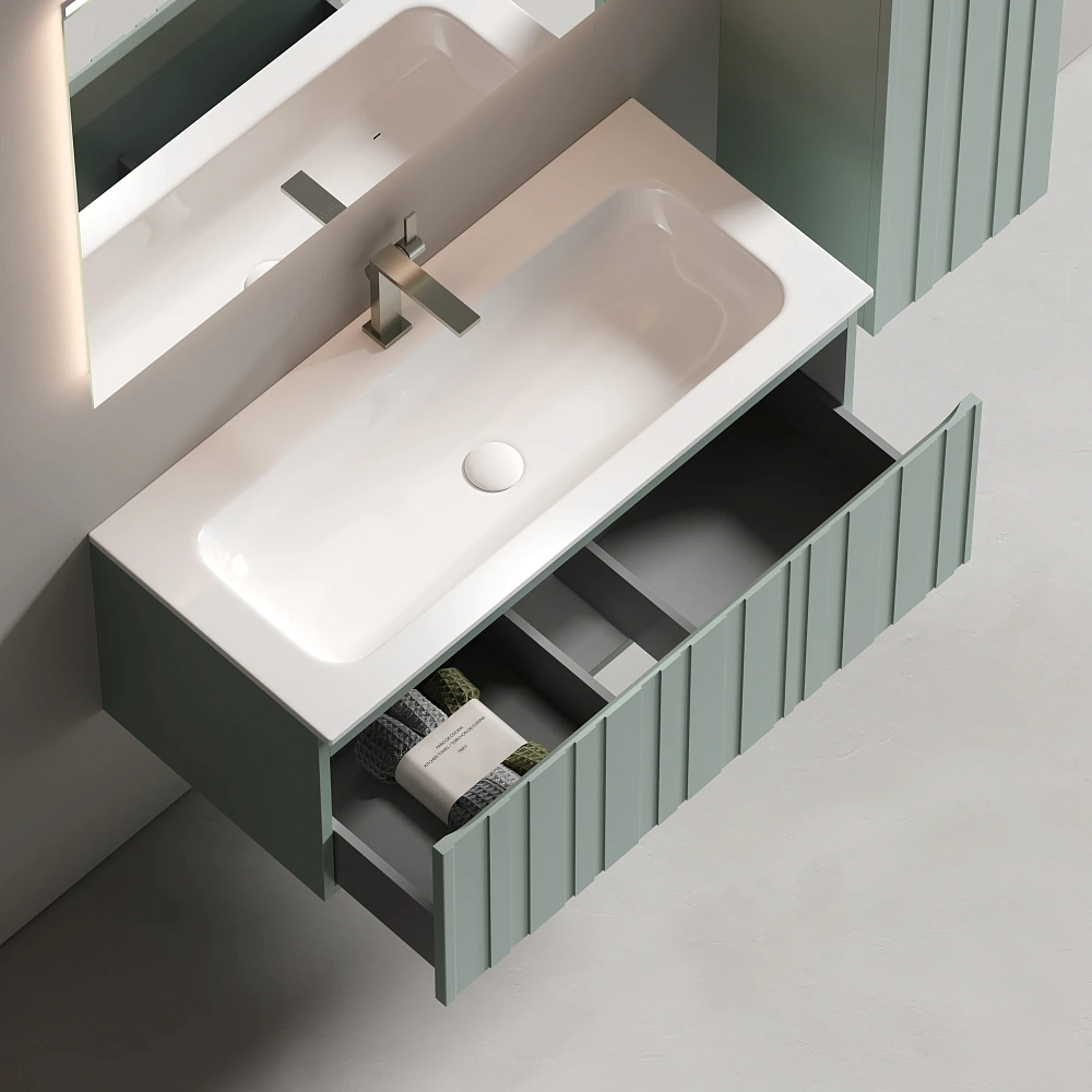 Тумба под раковину Sancos Lamel LM100GG 100x45x40 серо-зеленый — Изображение 5