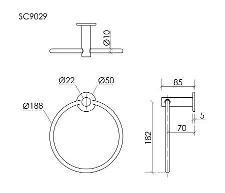 Полотенцедержатель Sancos Base SC9029BB кольцо, подвесной, брашированная бронза Полотенцедержатель Sancos Base SC9029BB кольцо, подвесной, брашированная бронза