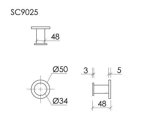 Крючок Sancos Base SC9025BB подвесной, брашированная бронза Крючок Sancos Base SC9025BB подвесной, брашированная бронза