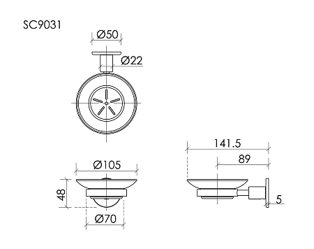 Мыльница Sancos Base SC9031BB подвесной, брашированная бронза Мыльница Sancos Base SC9031BB подвесной, брашированная бронза