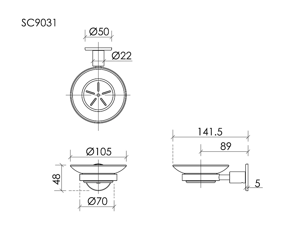Мыльница Sancos Base SC9031BB подвесной, брашированная бронза — Изображение 2