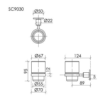Стакан Sancos Base SC9030BB подвесной, брашированная бронза Стакан Sancos Base SC9030BB подвесной, брашированная бронза