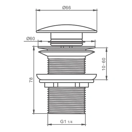 Донный клапан BELZ BX01-7 с переливом, черный Донный клапан BELZ BX01-7 с переливом, черный