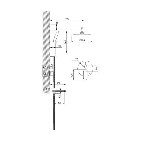 Душевая система BELZ B80713-7 встраиваемая, черный Душевая система BELZ B80713-7 встраиваемая, черный