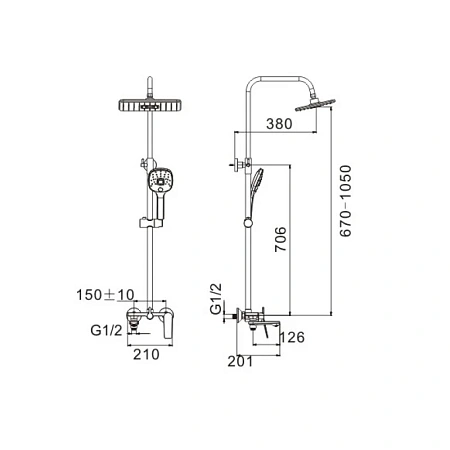 Душевая система BELZ B24533 хром Душевая система BELZ B24533 хром