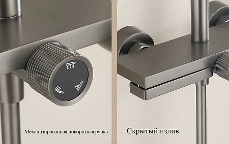 Душевая система BELZ B24678-3 оружейная сталь Душевая система BELZ B24678-3 оружейная сталь