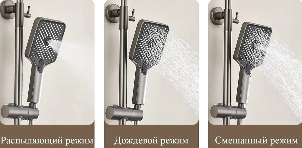 Душевая система BELZ B24678-3 оружейная сталь — Изображение 7