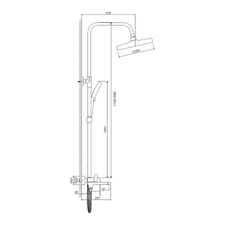 Душевая система BELZ B24713-7 черный Душевая система BELZ B24713-7 черный
