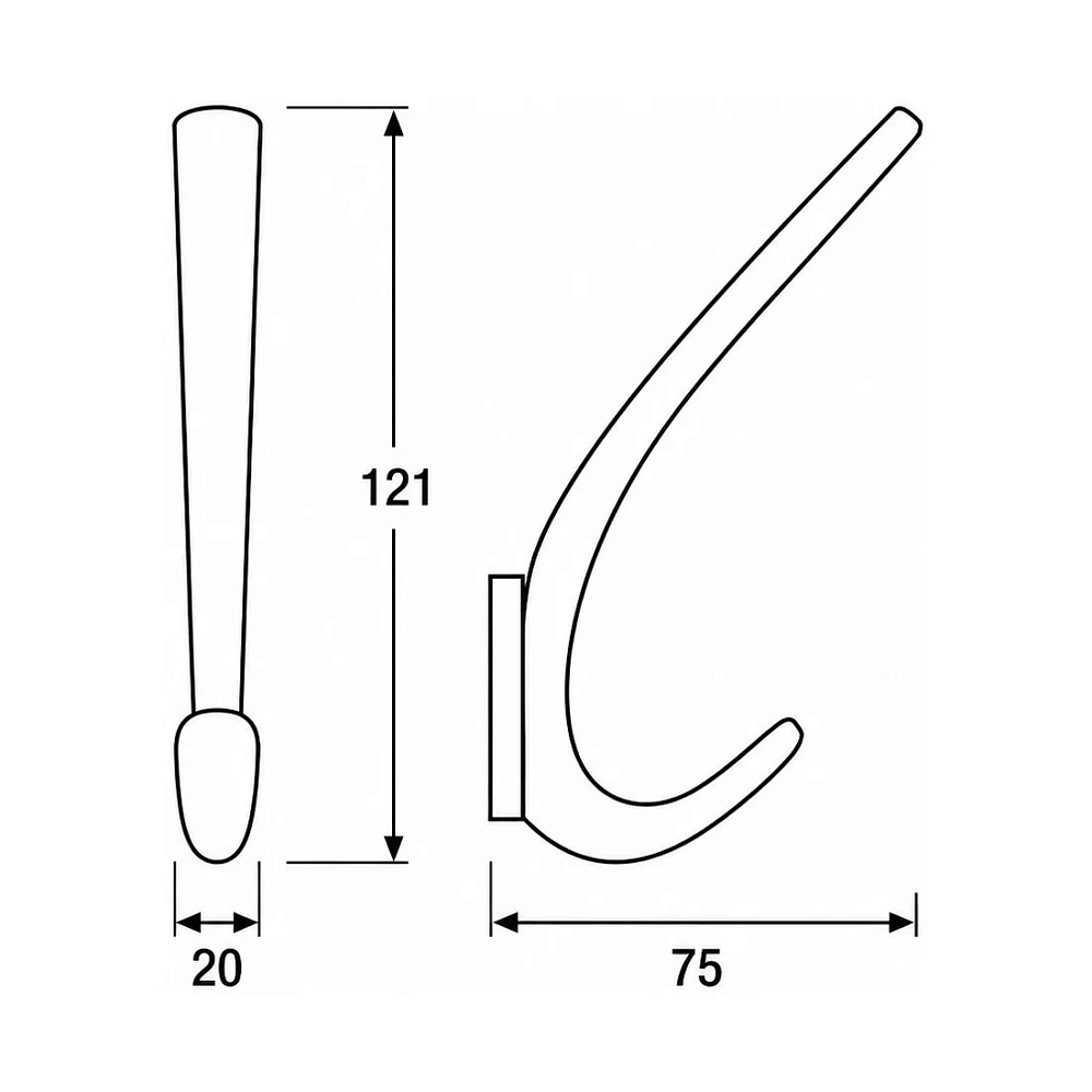 Крючок D-Lin D281219-A черный — Изображение 2
