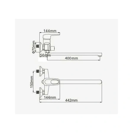 Смеситель для ванны D-Lin D146404-2 хром Смеситель для ванны D-Lin D146404-2 хром