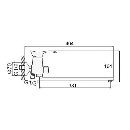 Смеситель для ванны D-Lin D146405-2 хром Смеситель для ванны D-Lin D146405-2 хром