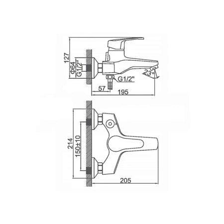 Смеситель для ванны D-Lin D130404-6 хром Смеситель для ванны D-Lin D130404-6 хром