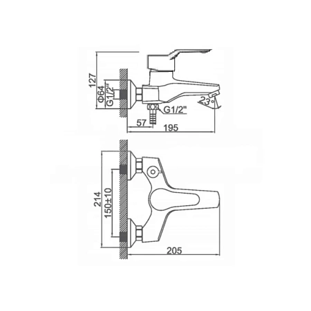 Смеситель для ванны D-Lin D130403-6 хром Смеситель для ванны D-Lin D130403-6 хром