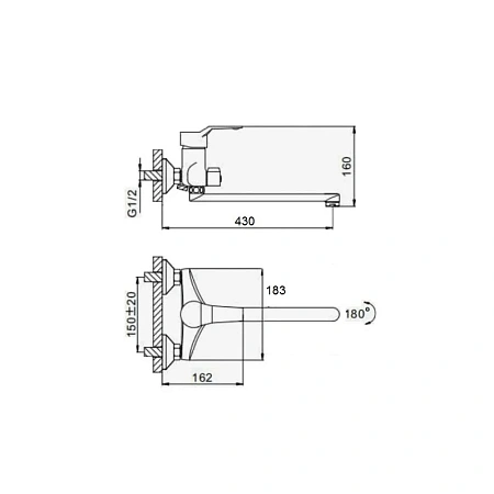 Смеситель для ванны D-Lin D146403 хром Смеситель для ванны D-Lin D146403 хром