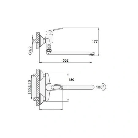 Смеситель для ванны D-Lin D140302-2 хром Смеситель для ванны D-Lin D140302-2 хром