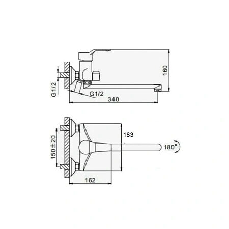 Смеситель для ванны D-Lin D147403-1 хром Смеситель для ванны D-Lin D147403-1 хром