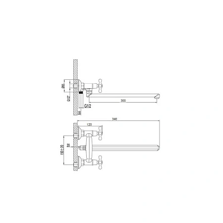 Смеситель для ванны D-Lin D143807-F хром Смеситель для ванны D-Lin D143807-F хром