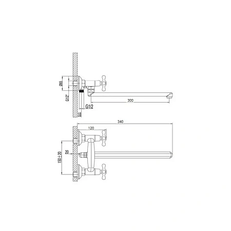 Смеситель для ванны D-Lin D143810-F хром Смеситель для ванны D-Lin D143810-F хром