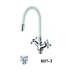 Смеситель для кухни D-Lin D153807-3 с гибким изливом, хром/белый Смеситель для кухни D-Lin D153807-3 с гибким изливом, хром/белый
