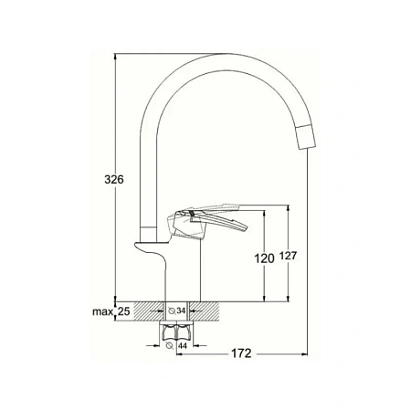 Смеситель для кухни D-Lin D157315-1 с гибким изливом, хром/черный Смеситель для кухни D-Lin D157315-1 с гибким изливом, хром/черный