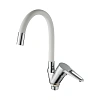 Смеситель для кухни D-Lin D150303-3 с гибким изливом, хром/белый Смеситель для кухни D-Lin D150303-3 с гибким изливом, хром/белый