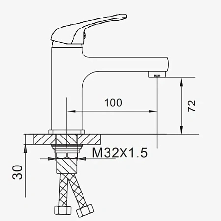 Смеситель для раковины D-Lin D110460 хром Смеситель для раковины D-Lin D110460 хром