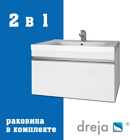Тумба с раковиной Dreja Grace 60 см 99-0909-com белый подвесная Тумба с раковиной Dreja Grace 60 см 99-0909-com белый подвесная