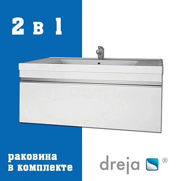 Тумба с раковиной Dreja Grace 90 см 99-0903-com белый подвесная