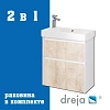 Тумба с раковиной Dreja Slim 65 см 99-0501-com белый/дуб кантри подвесная Тумба с раковиной Dreja Slim 65 см 99-0501-com белый/дуб кантри подвесная