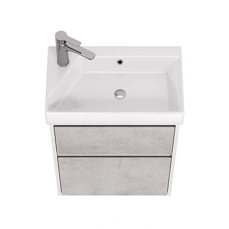 Тумба с раковиной Dreja Slim 55 см 99-0502-com белый/бетон подвесная Тумба с раковиной Dreja Slim 55 см 99-0502-com белый/бетон подвесная