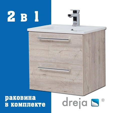 Тумба с раковиной Dreja Gio 60 см 77-0102D-com дуб кантри подвесная Тумба с раковиной Dreja Gio 60 см 77-0102D-com дуб кантри подвесная