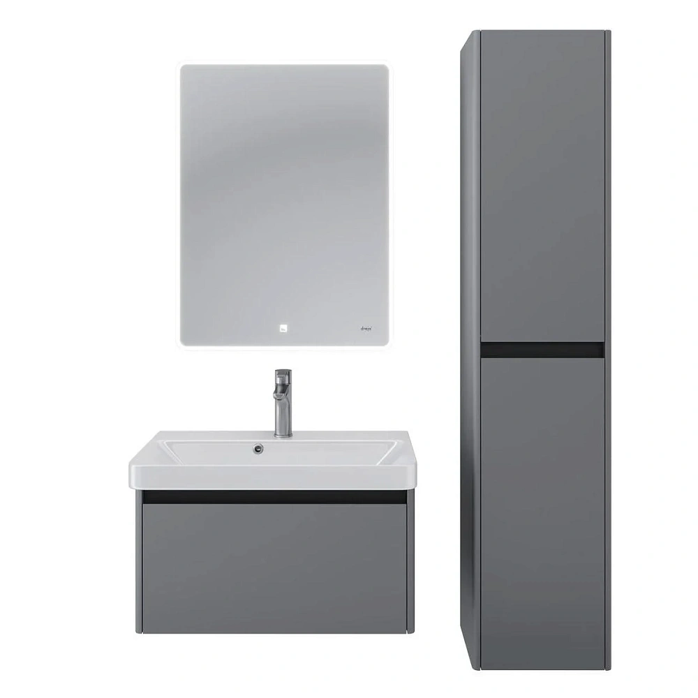 Тумба с раковиной Dreja Luxury 70 см 99-2012-com серый базальт подвесная — Изображение 13
