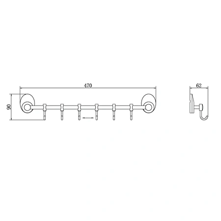 Крючок FASHUN A1615-6 хром Крючок FASHUN A1615-6 хром