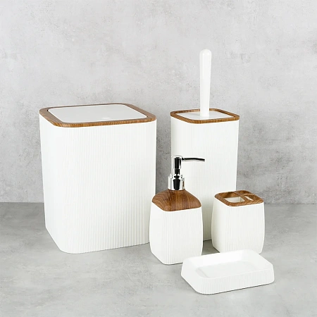 Ведро для мусора FIXSEN WHITE WOOD FX-402-6 белый/коричневый Ведро для мусора FIXSEN WHITE WOOD FX-402-6 белый/коричневый